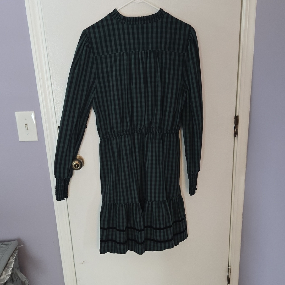 Draper James Green Plaid Long Sleeve Dress - Picture 4 of 4